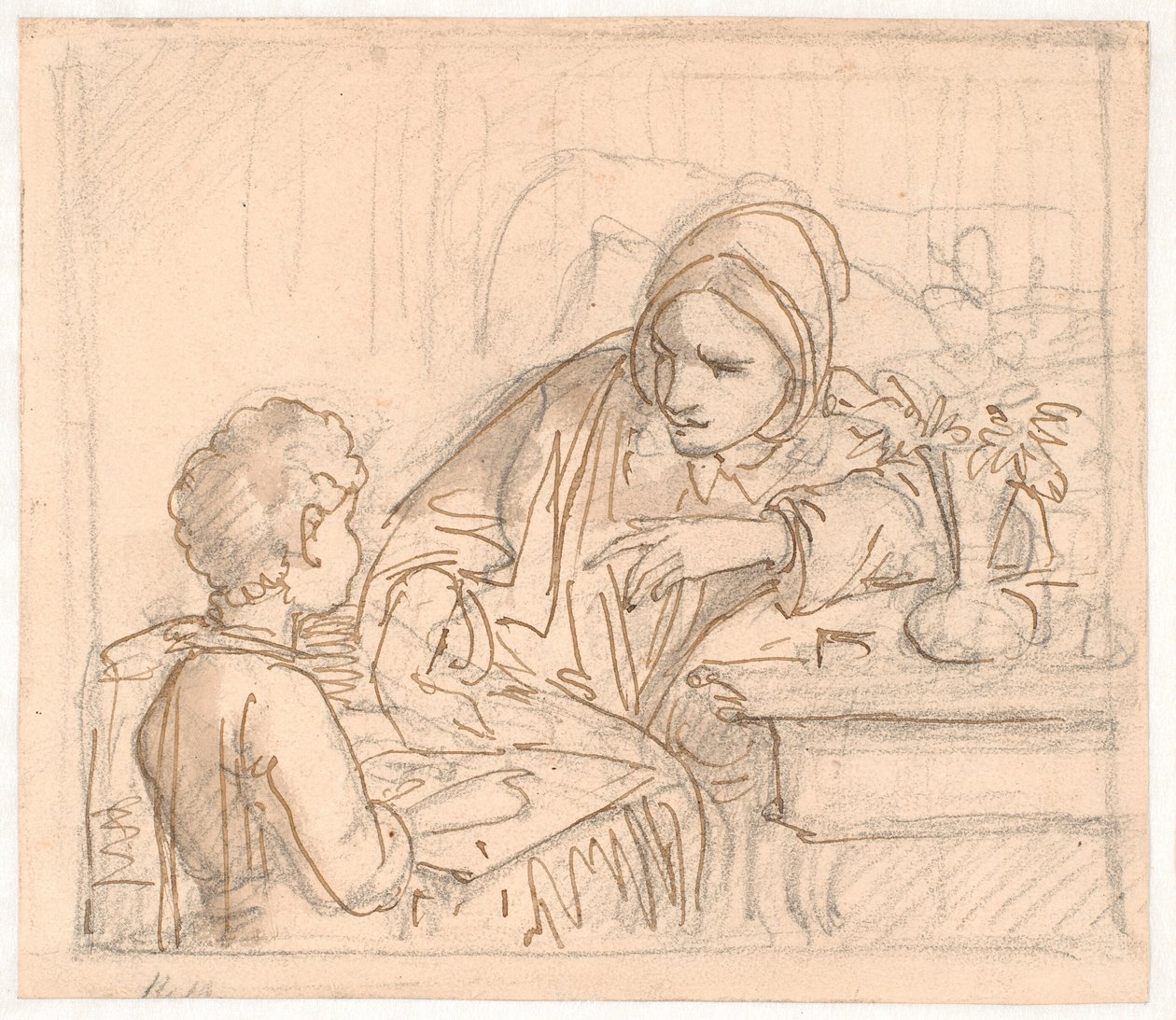 Annette Hage mostra immagini a suo nipote Hother da Wilhelm Marstrand