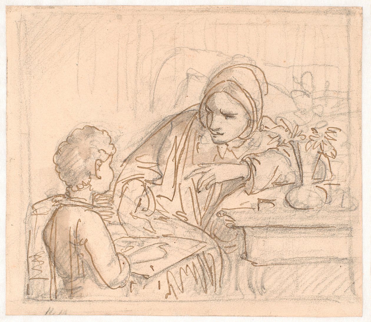 Annette Hage mostra immagini a suo nipote Hother da Wilhelm Marstrand