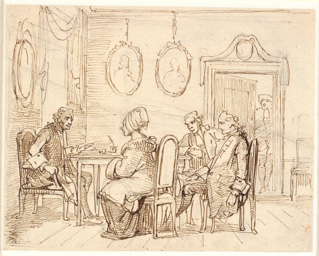 Visita a un magistrato o avvocato. Scena holbergiana da Wilhelm Marstrand