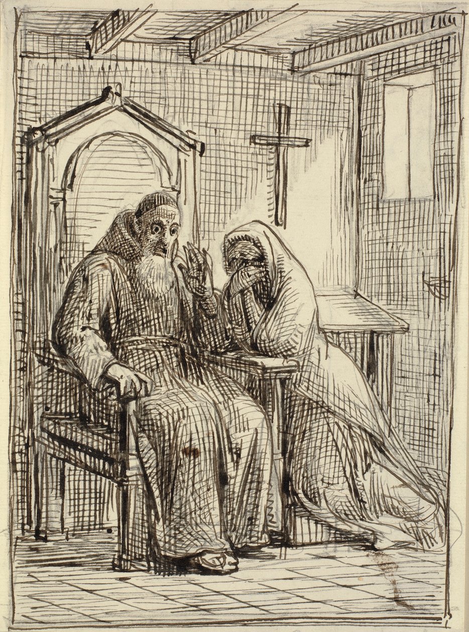 Il confessore spaventato da Wilhelm Marstrand
