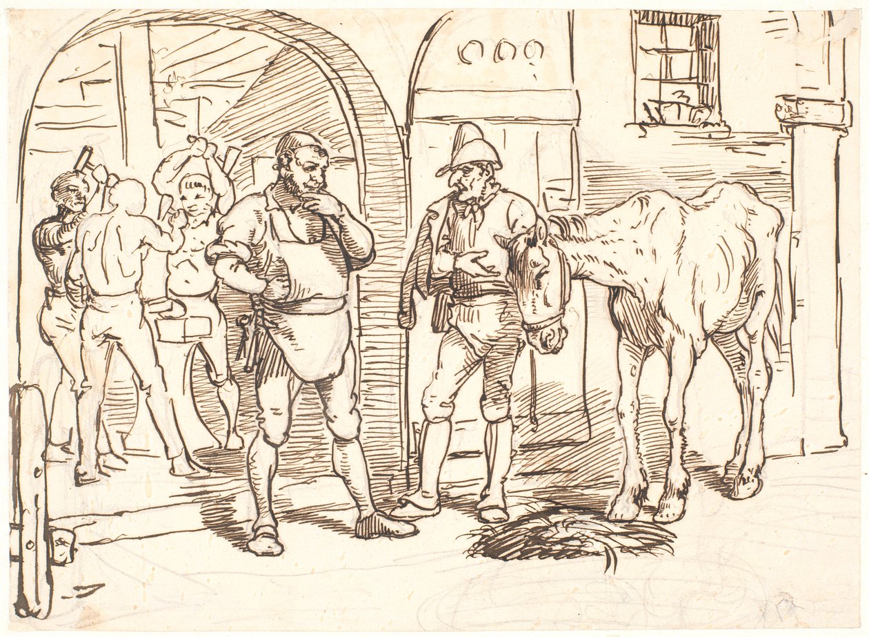 Il vecchio cavallo portato a una fucina romana da Wilhelm Marstrand