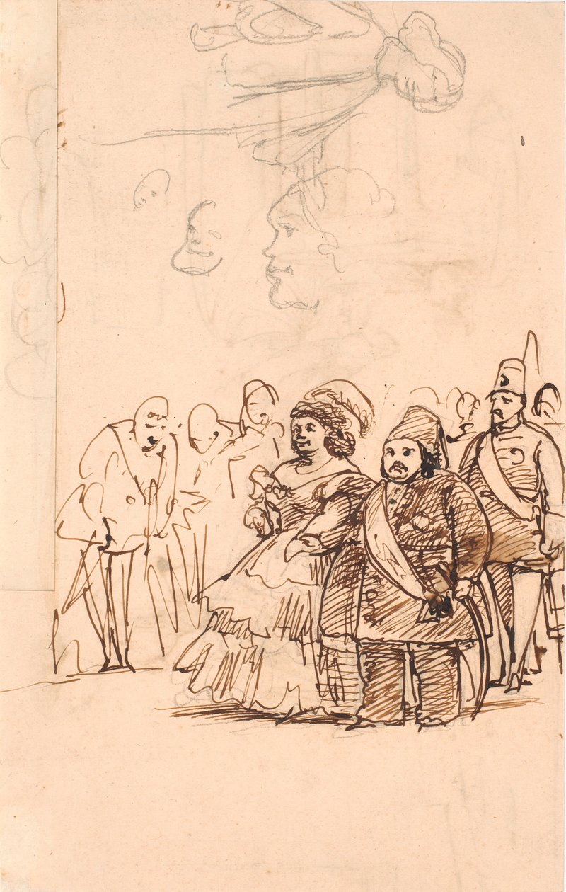 Il principe turco Mehemet Aly come cavaliere della contessa Danner durante la sua visita a Copenaghen, maggio 1859 da Wilhelm Marstrand