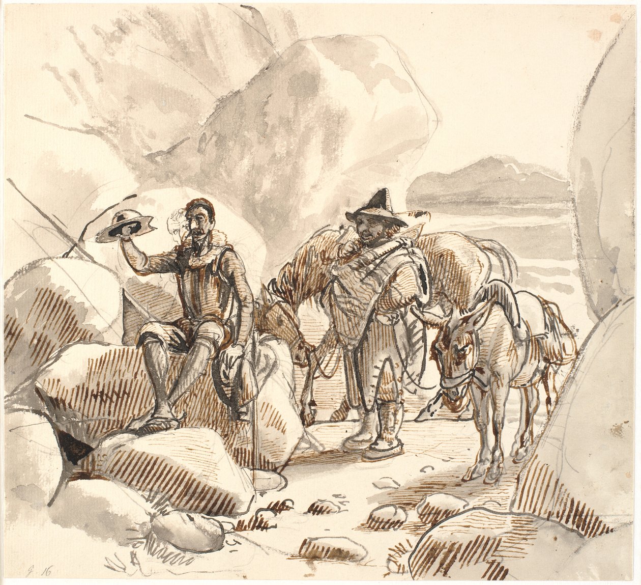 Don Chisciotte insegna a Sancho la fama e il futuro dei cavalieri da Wilhelm Marstrand