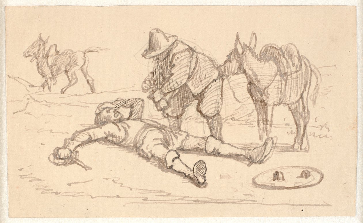 Don Chisciotte ferito e aiutato da Sancho da Wilhelm Marstrand