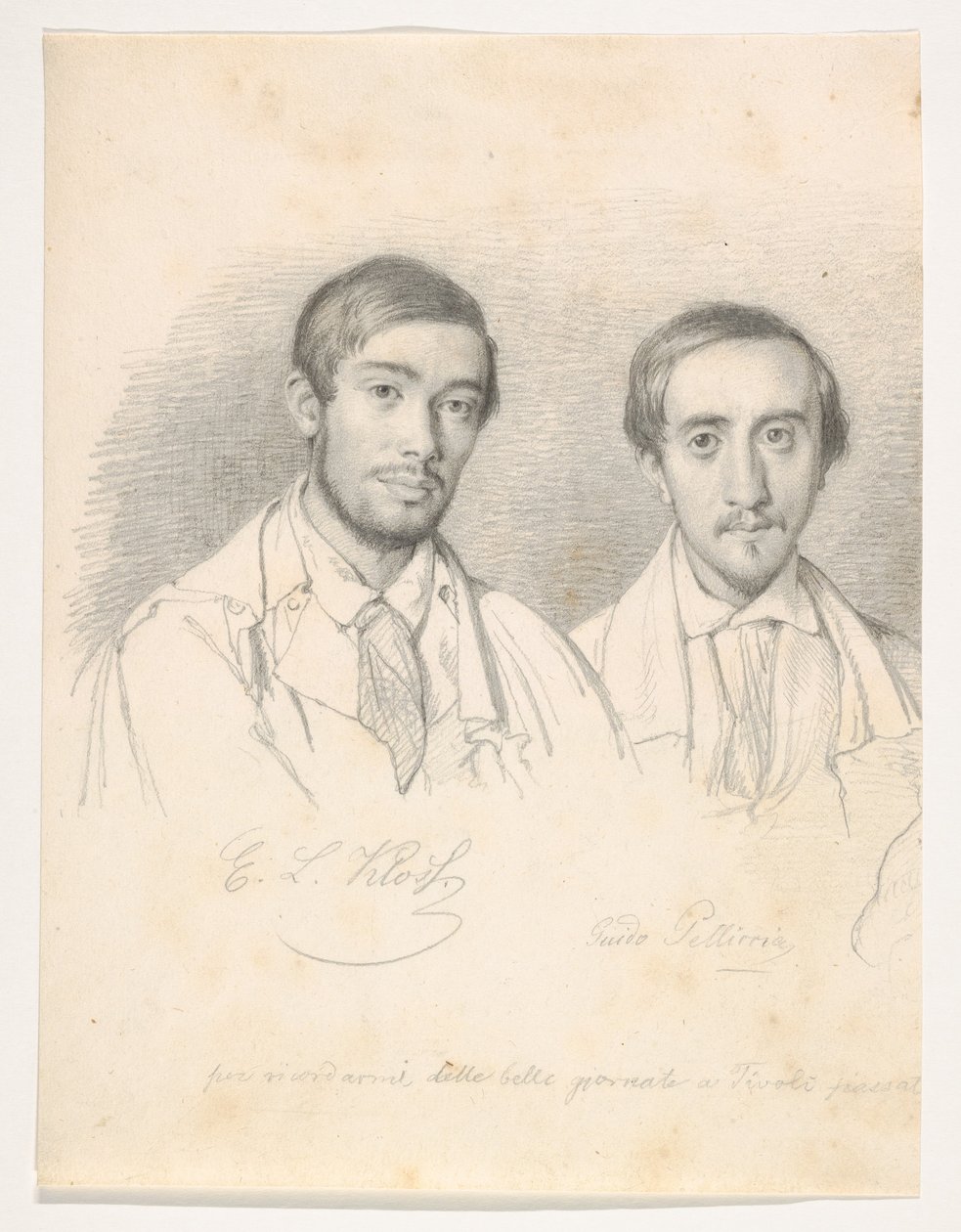 Doppio ritratto degli artisti E. F. Kloss e G. Pellicia da Wilhelm Marstrand
