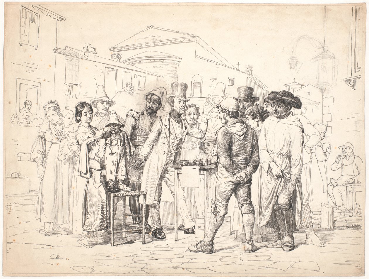 Un ciarlatano vende lucido da scarpe, Roma da Wilhelm Marstrand