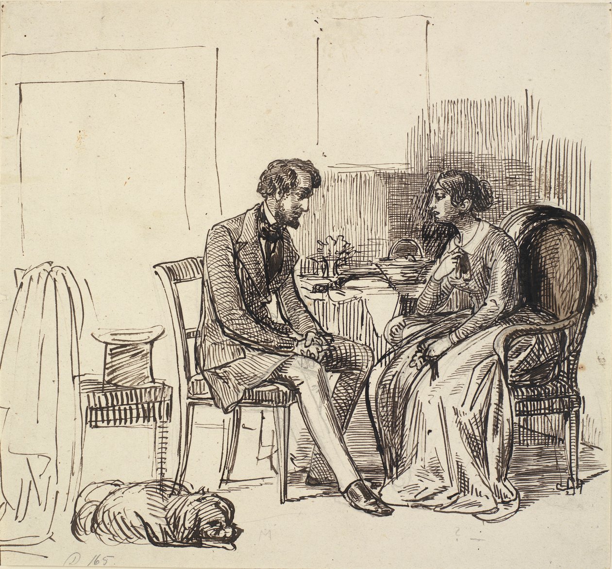 Un signore in visita a una giovane dama da Wilhelm Marstrand