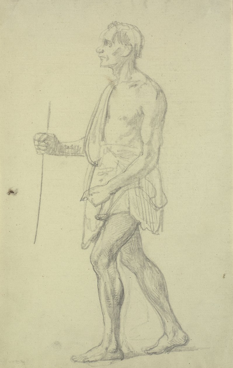 Studio di figura. Uomo in piedi di profilo a sinistra da Wilhelm Marstrand