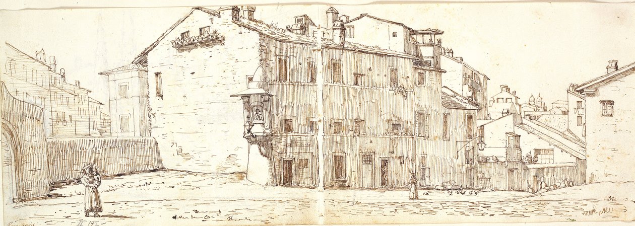 Strada nel quartiere Monte Pincio, Roma da Wilhelm Marstrand