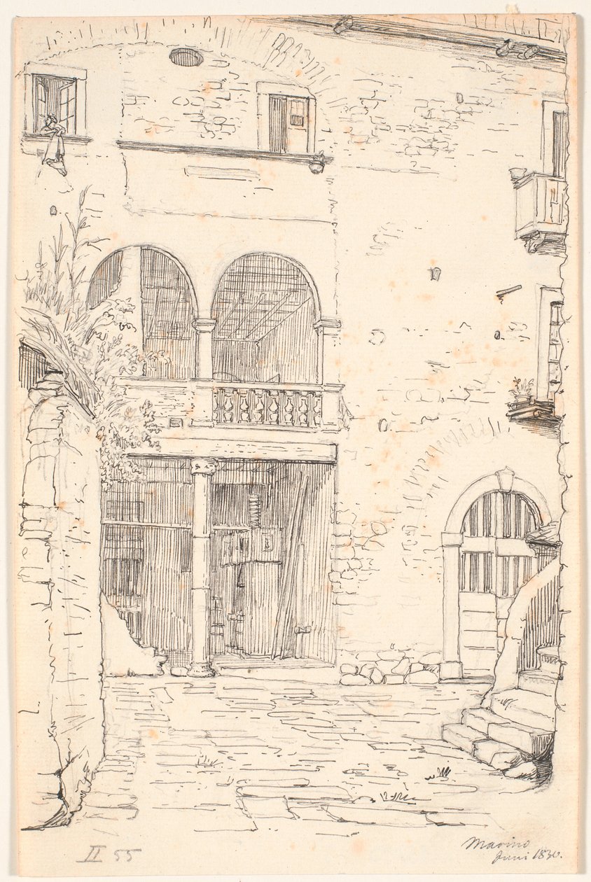 Cortile con parte di un colonnato da Wilhelm Marstrand