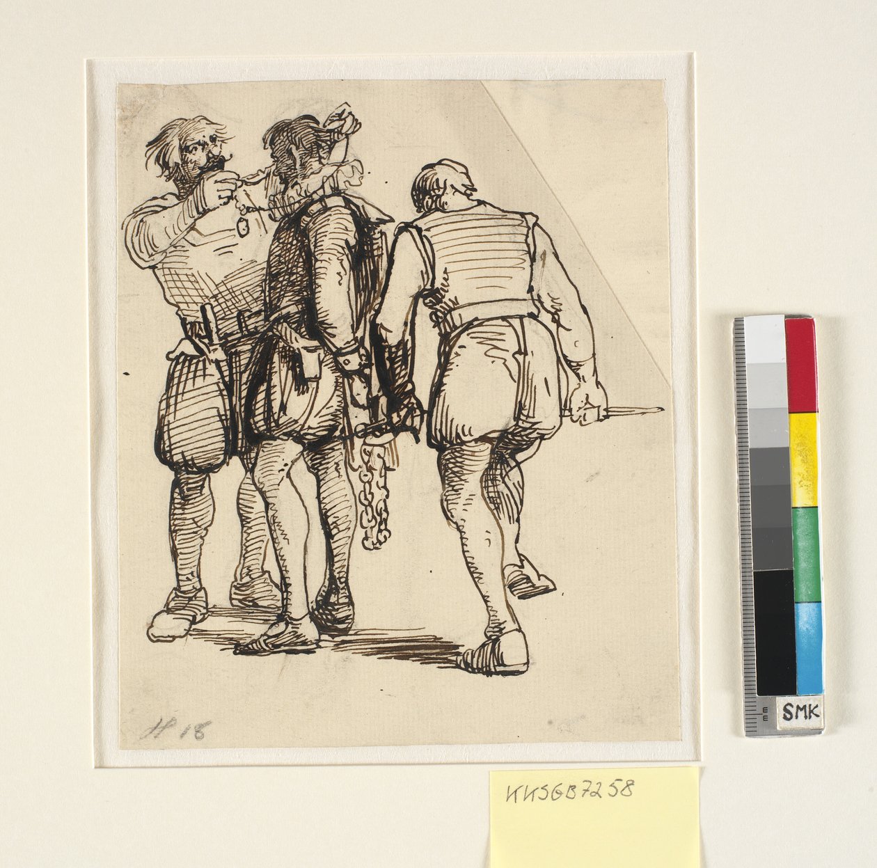 Gruppo con Rosenkrantz a destra nel disegno sopra menzionato (kksgb7257) da Wilhelm Marstrand