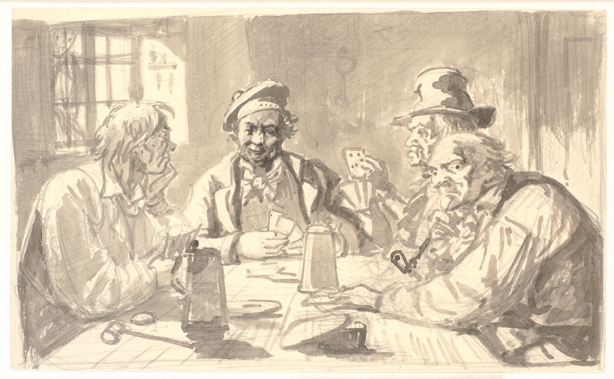 Gioco di carte in una cantina di una locanda da Wilhelm Marstrand