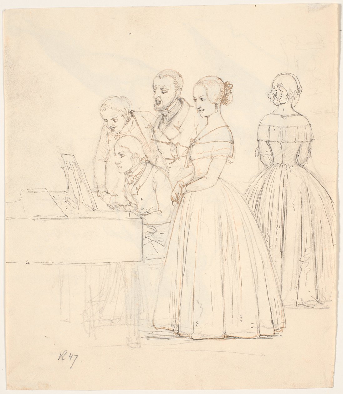 Duetto maschile con accompagnamento di pianoforte; inoltre due dame da Wilhelm Marstrand