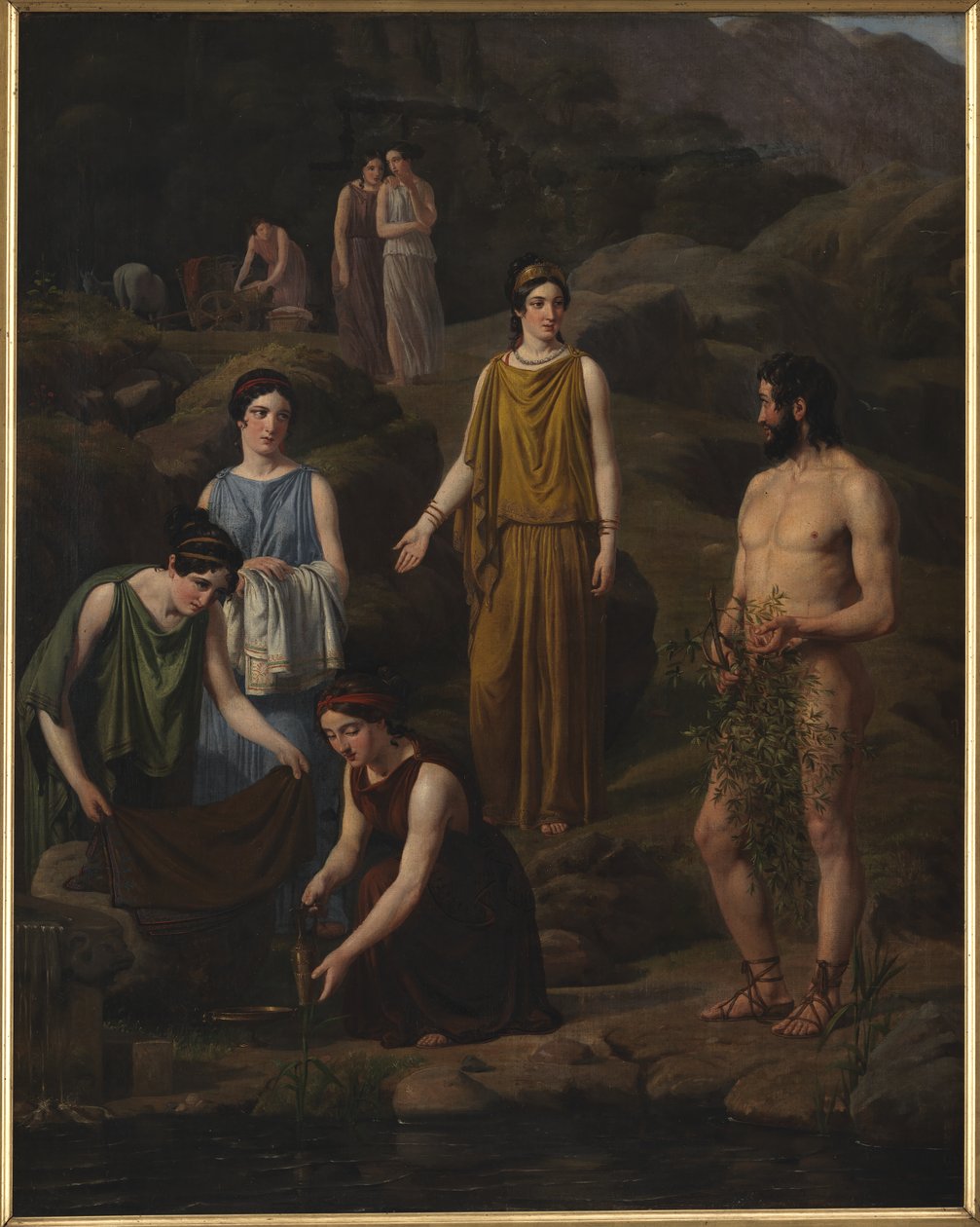 Nausicaa porta vestiti a Ulisse naufrago da Wilhelm Marstrand
