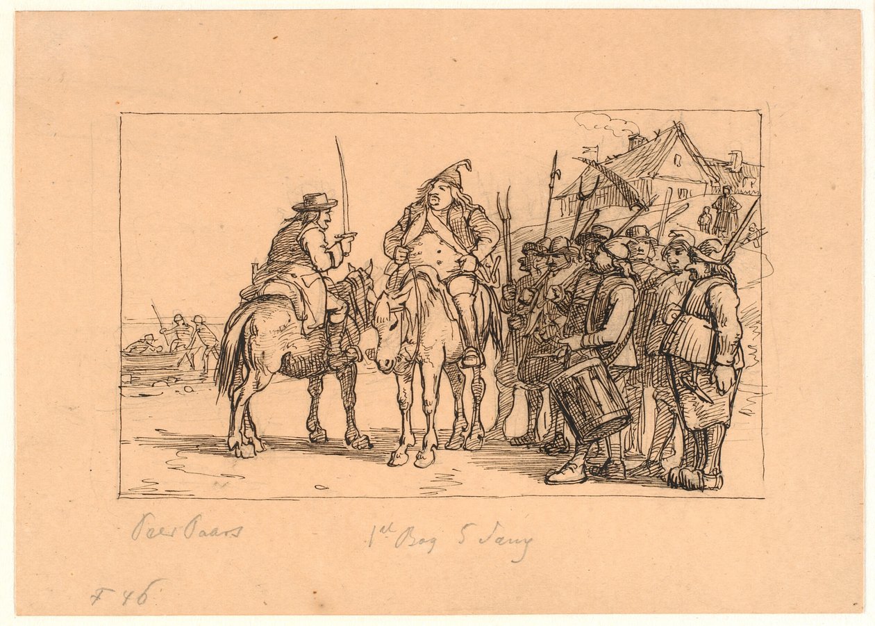 Peer Paars libro 1 canto 5. Il sindaco di Anholt e Jens Blok raccolgono le loro truppe da Wilhelm Marstrand