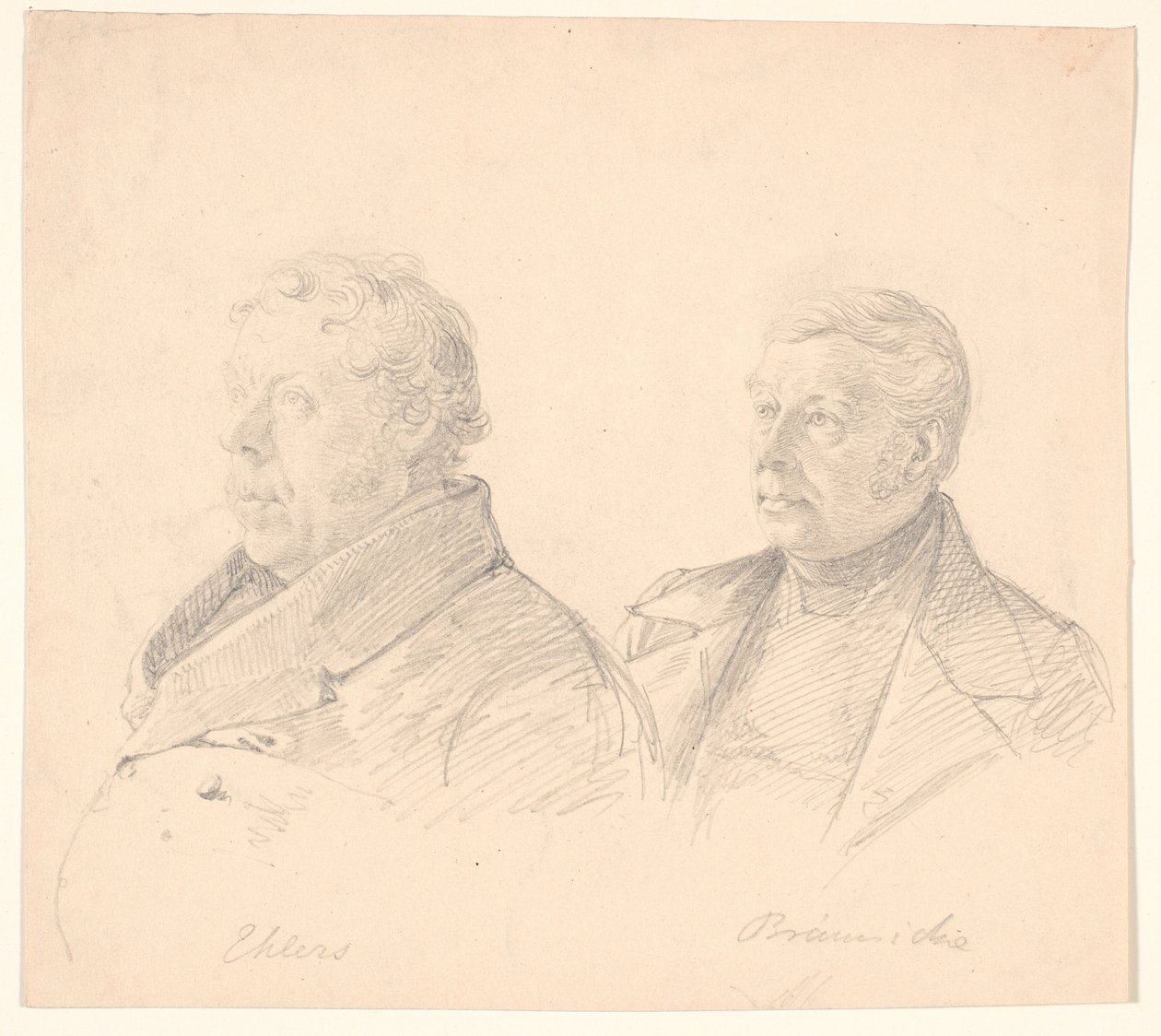 Ritratti di due cittadini di Roskilde "Ehlers" e "Brünniche" da Wilhelm Marstrand