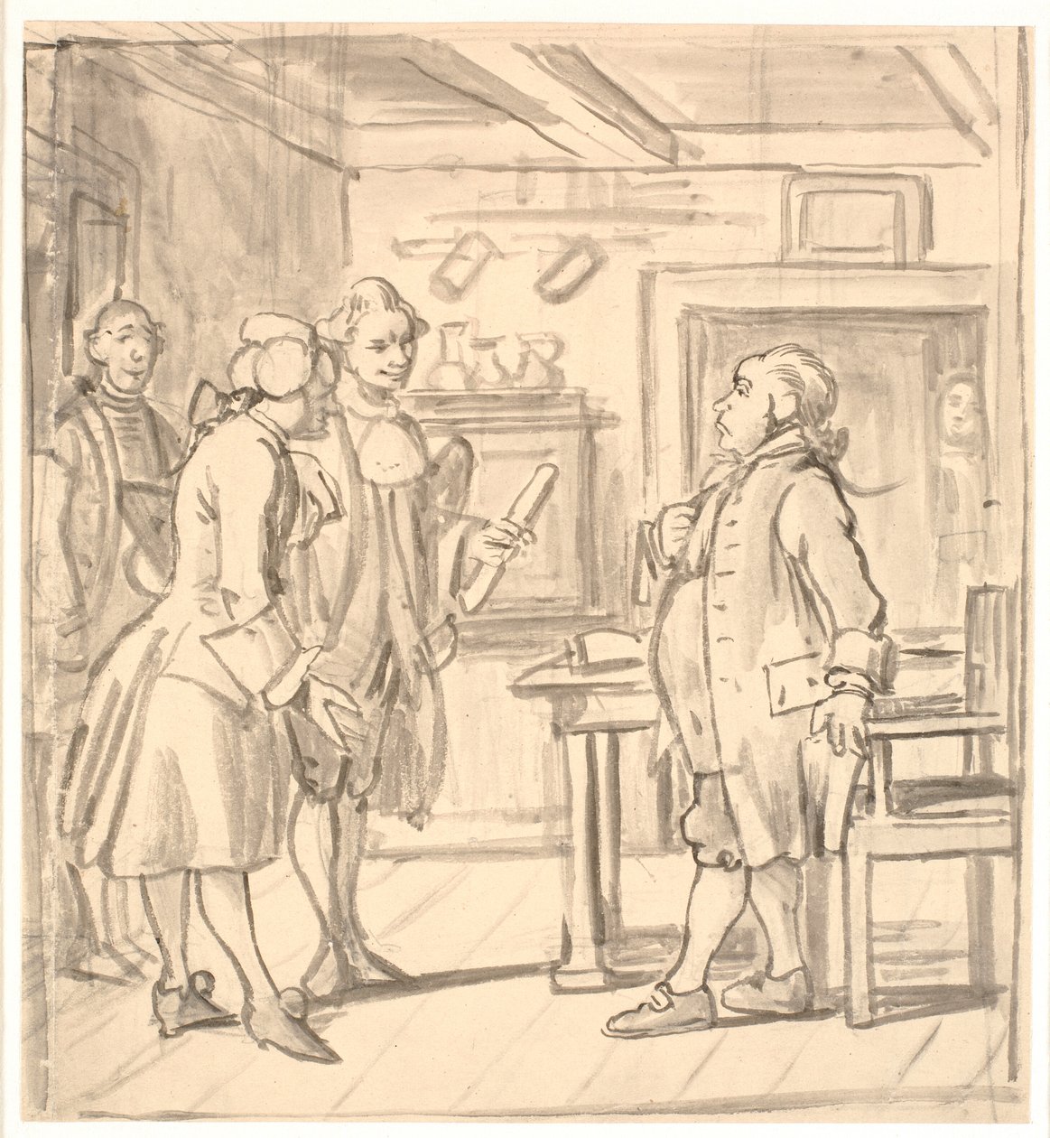 Visita di congratulazioni dei consiglieri. (Il fabbricante di candele politico) da Wilhelm Marstrand