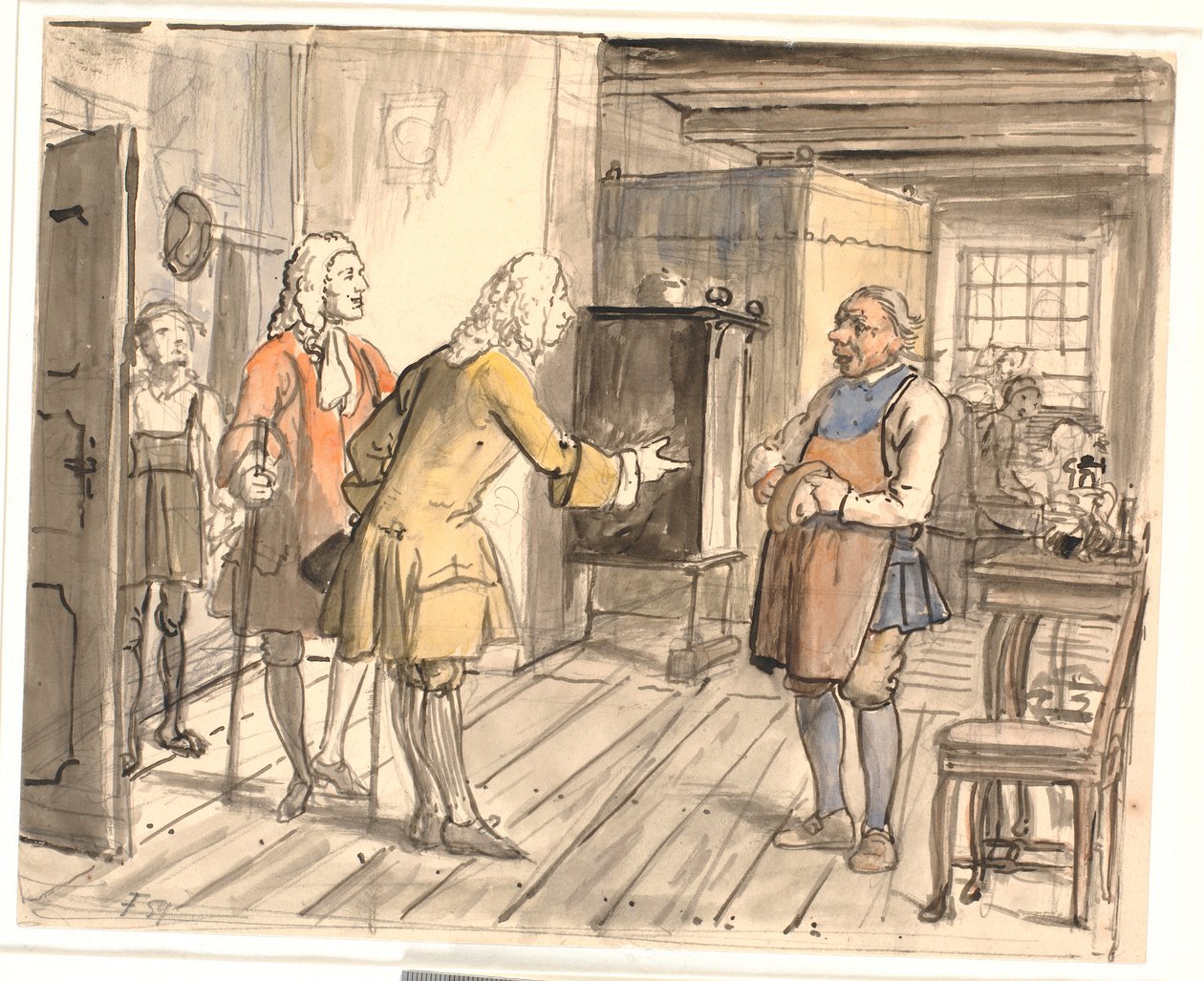 Visita di congratulazioni dei consiglieri. (Il fabbricante di candele politico) da Wilhelm Marstrand
