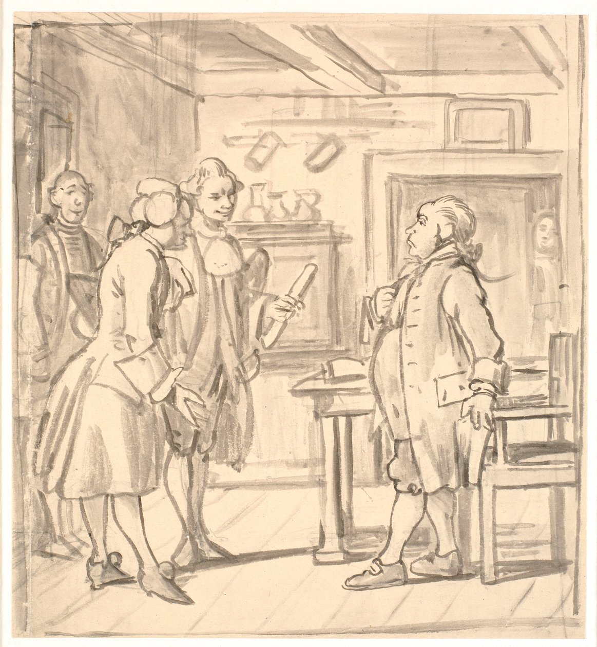 Visita di congratulazioni dei consiglieri. (Il fabbricante di candele politico) da Wilhelm Marstrand