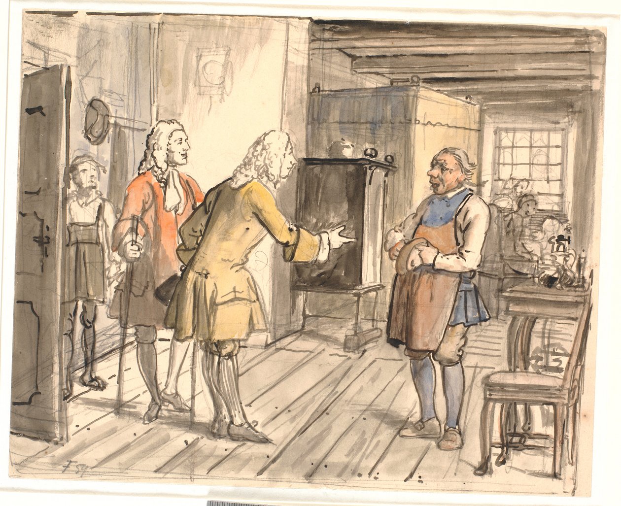 Visita di congratulazioni dei consiglieri. (Il fabbricante di candele politico) da Wilhelm Marstrand