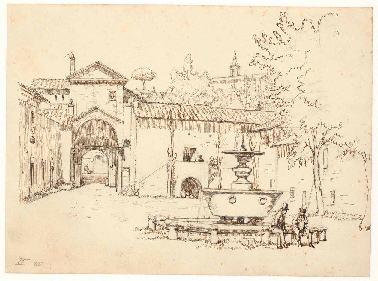 Cortile romano con fontana da Wilhelm Marstrand