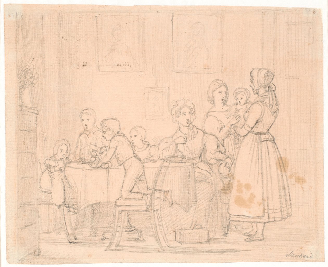 Bozza per il Ritratto di Famiglia Waagepetersen da Wilhelm Marstrand