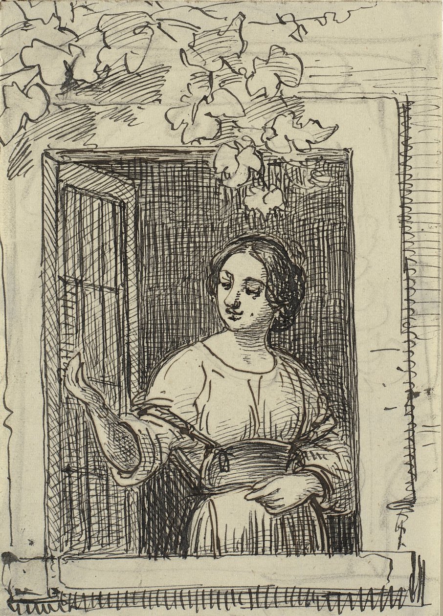 Giovane ragazza alla finestra da Wilhelm Marstrand