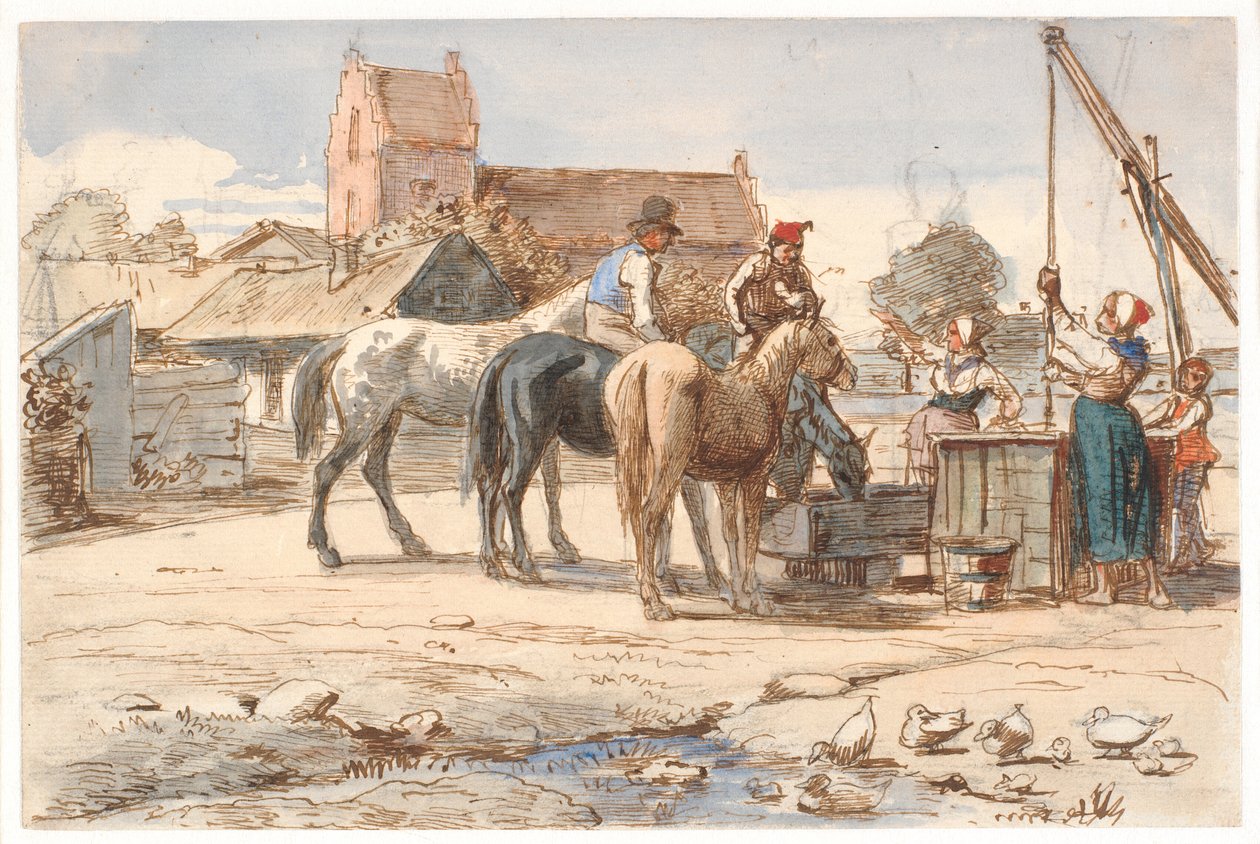 Presso il pozzo fuori dal villaggio da Wilhelm Marstrand