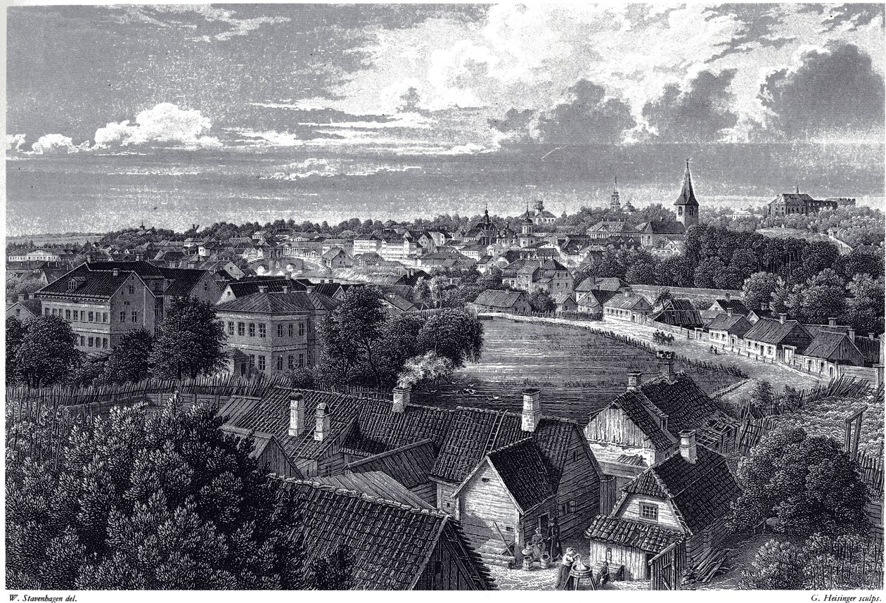 Veduta di Dorpat, c. 1850 da Wilhelm Siegfried Stavenhagen