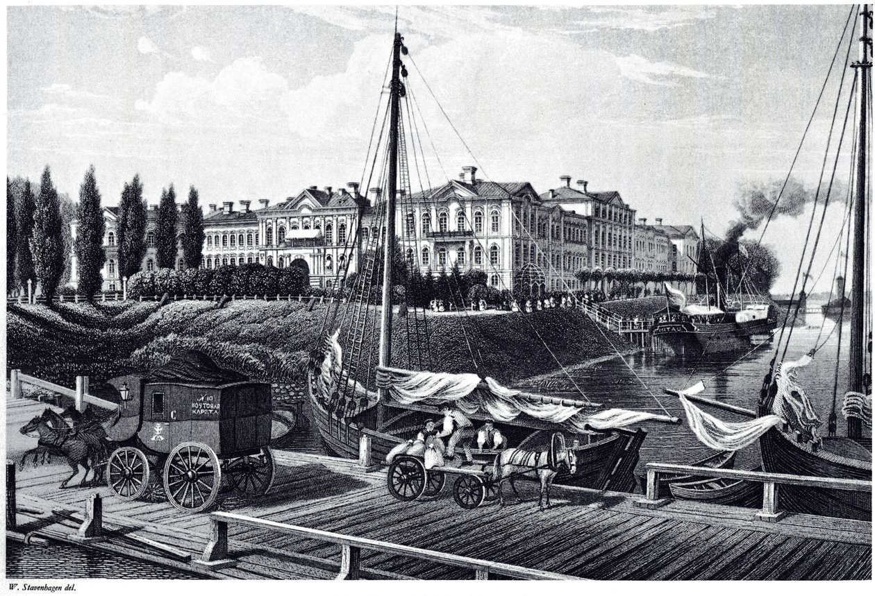 Veduta del Castello di Mitau, c. 1850 da Wilhelm Siegfried Stavenhagen