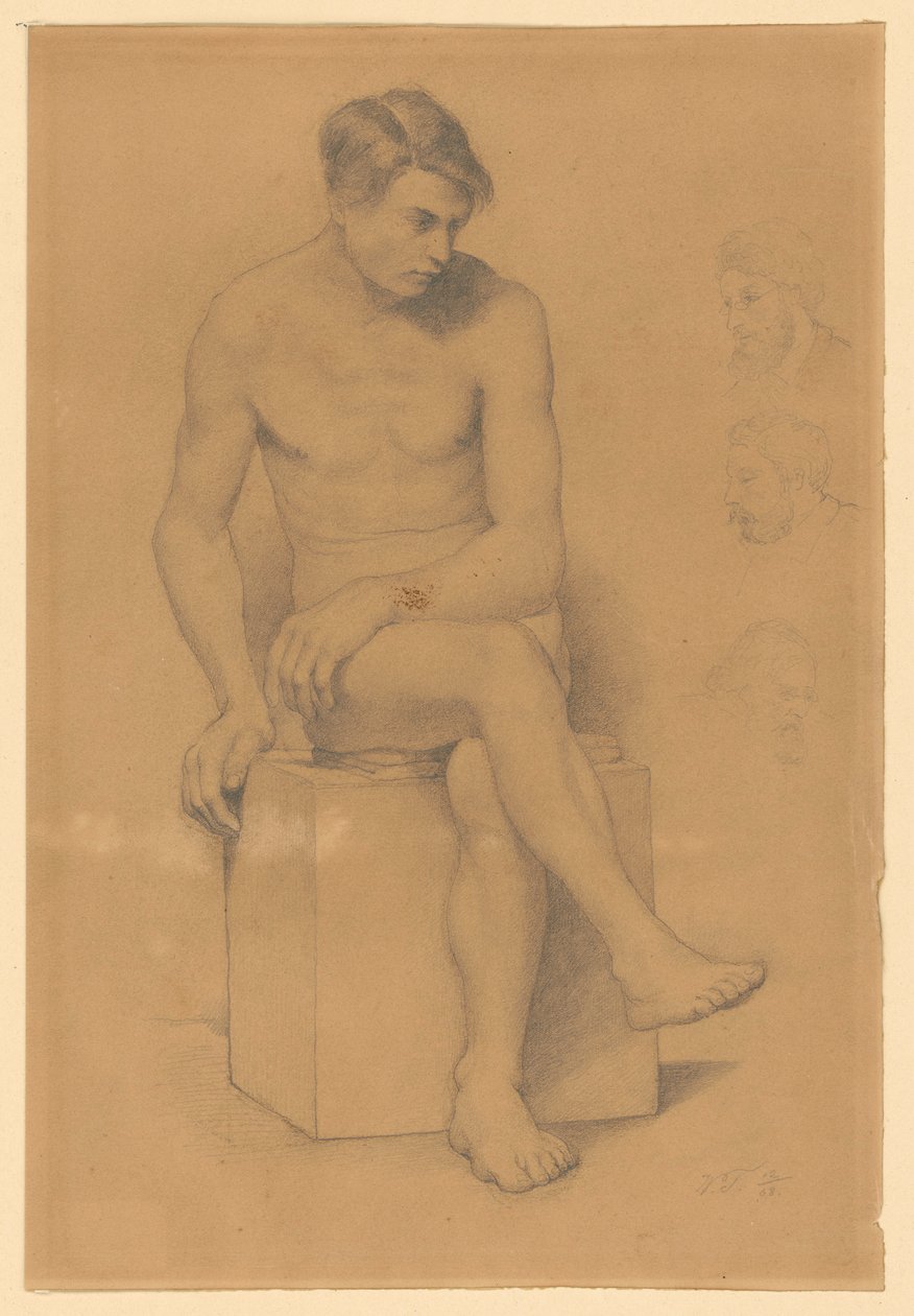 Nudo maschile da Wilhelm Trübner
