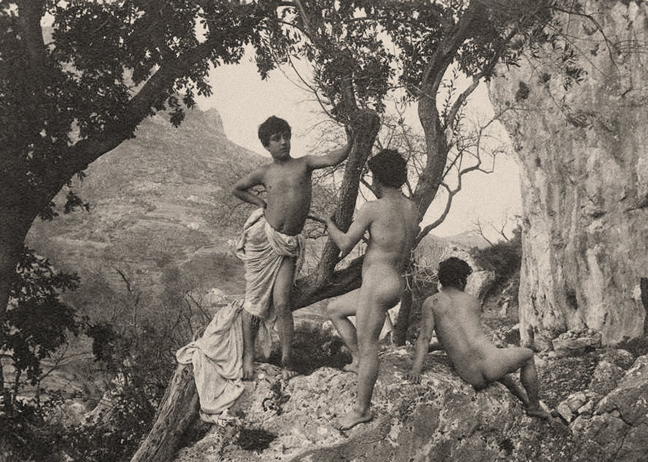 Studio di nudi maschili da Baron Wilhelm von Gloeden