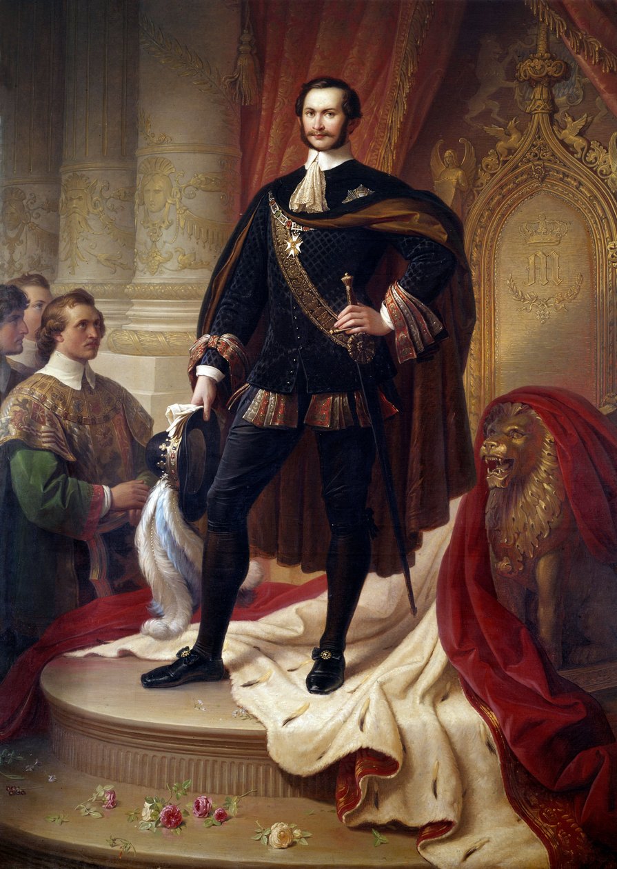 Ritratto a figura intera di Massimiliano II Giuseppe, Re di Baviera da Wilhelm von Kaulbach