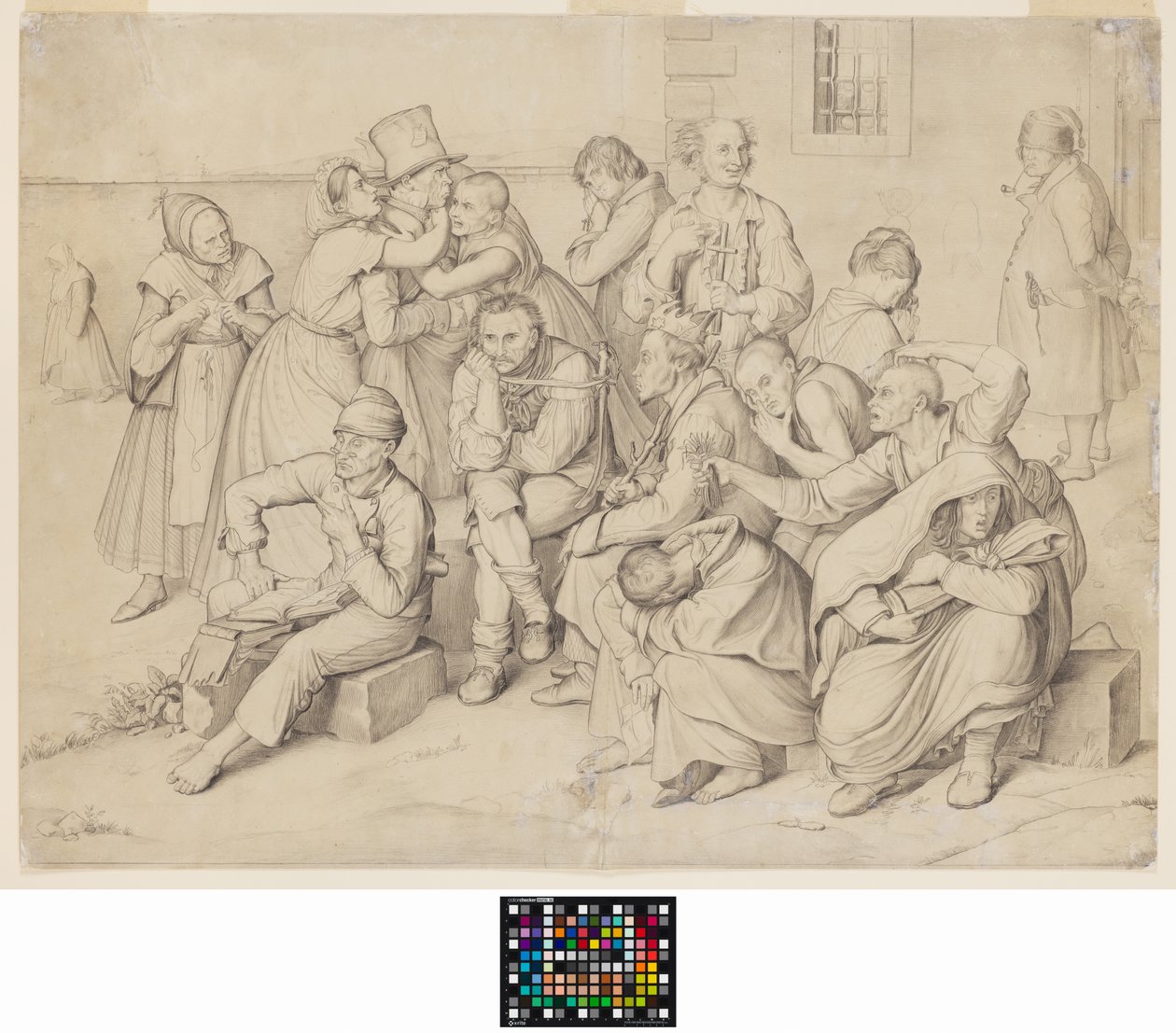 Il manicomio (grafite su carta bianca, stesa) da Wilhelm von Kaulbach