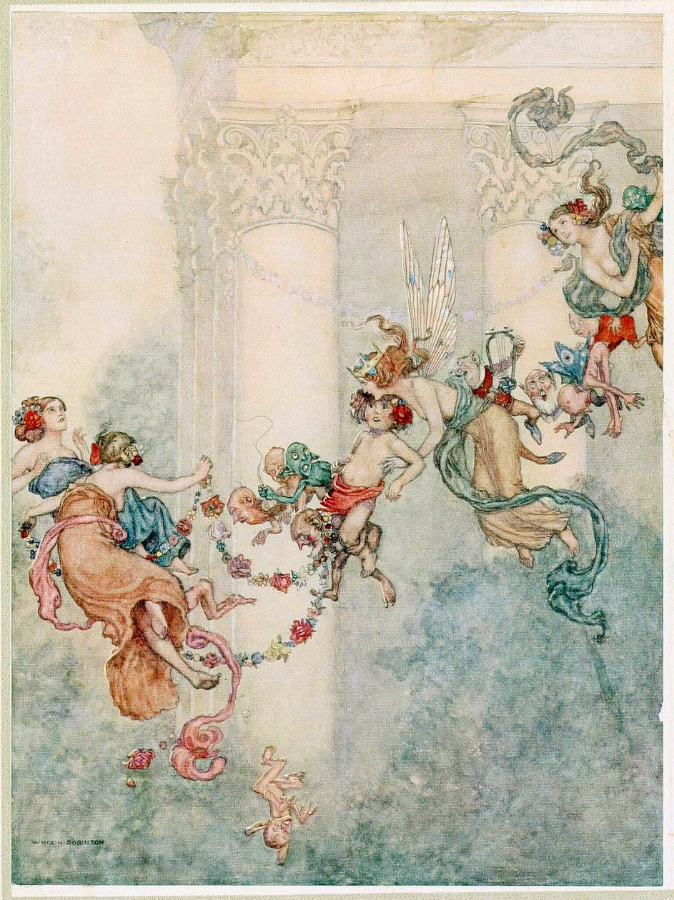 Puck: Non ha mai avuto un changeling così dolce, da Sogno di una notte di mezza estate da Wiliam Heath Robinson