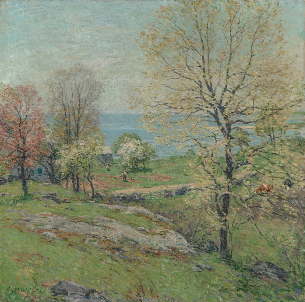 La quercia germogliante da Willard Leroy Metcalf