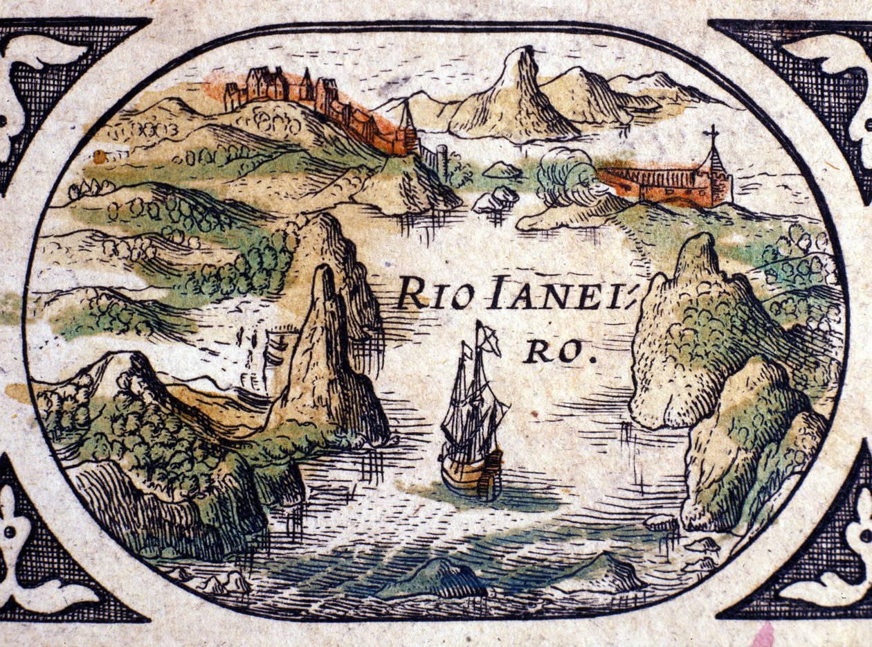 Veduta di Rio de Janeiro, Brasile, 1600 da Willem Janszoon Blaeu