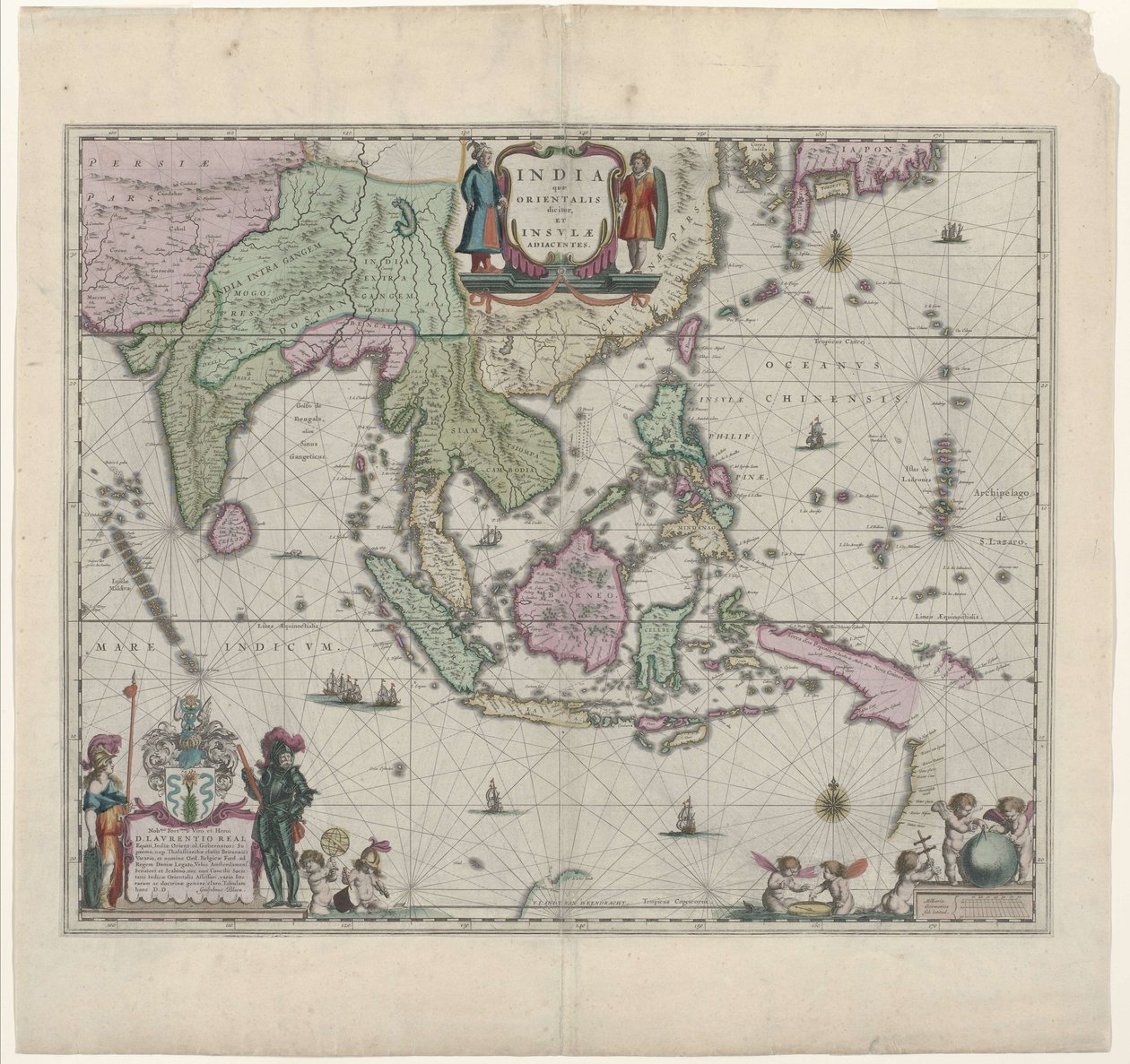 Mappa del XVII secolo di Willem Janszoon Blaeu, che mostra l