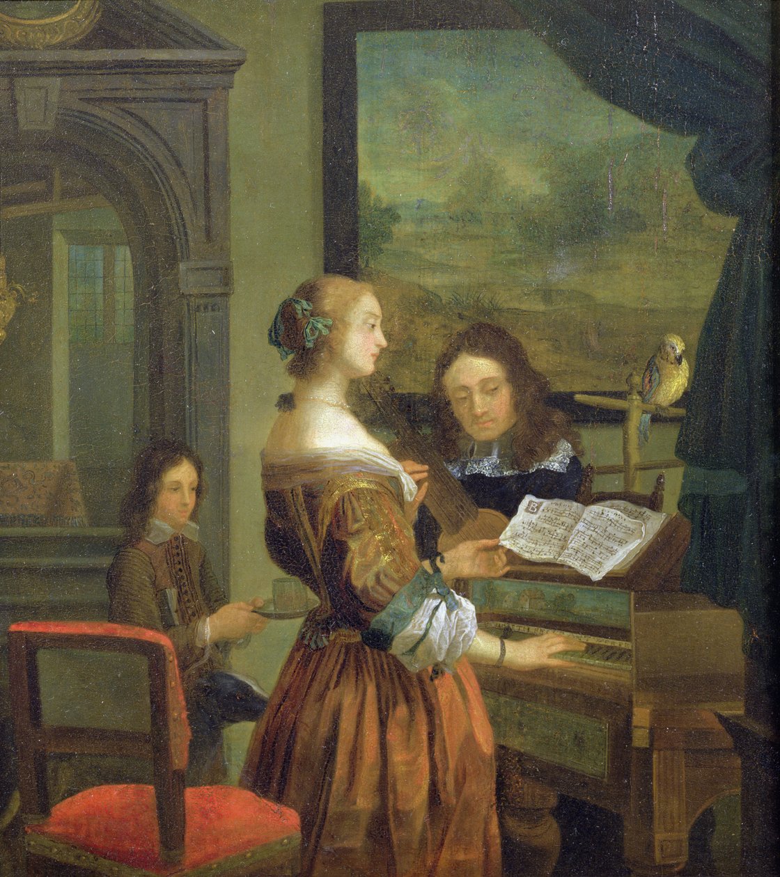 La lezione di musica (pannello) da Willem Van Mieris