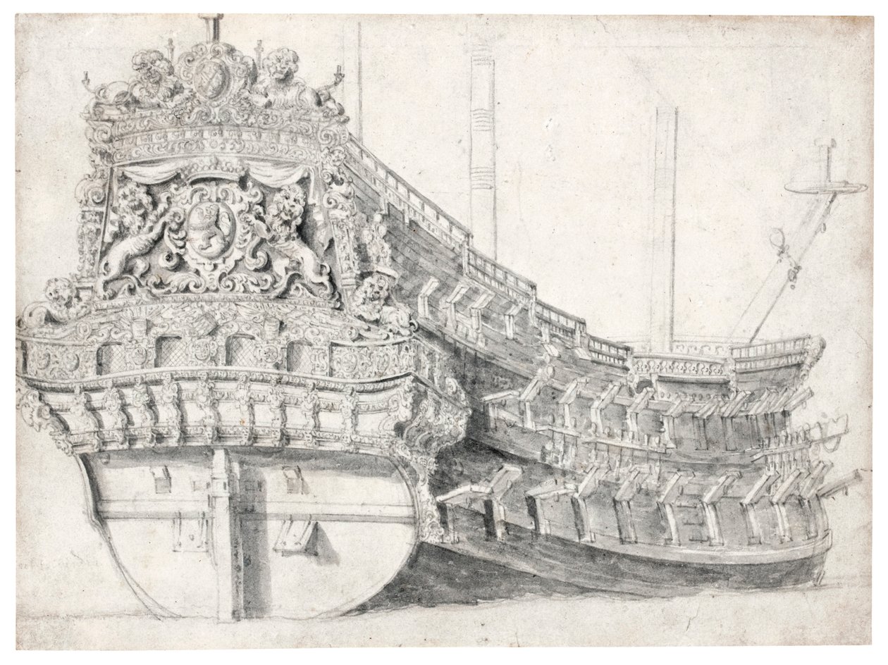 Ritratto di una nave da guerra da Willem van de Velde the Elder
