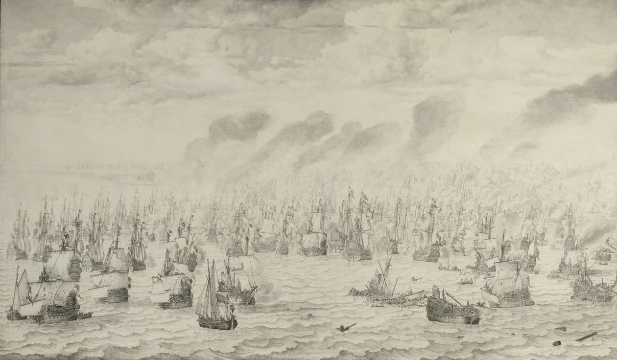 Episodio dalla Prima Guerra Anglo-Olandese (1652-54) da Willem van de Velde the Elder