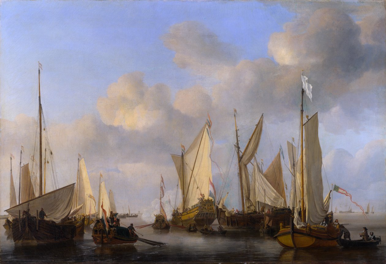 Uno yacht olandese che saluta da Willem van de Velde the Younger