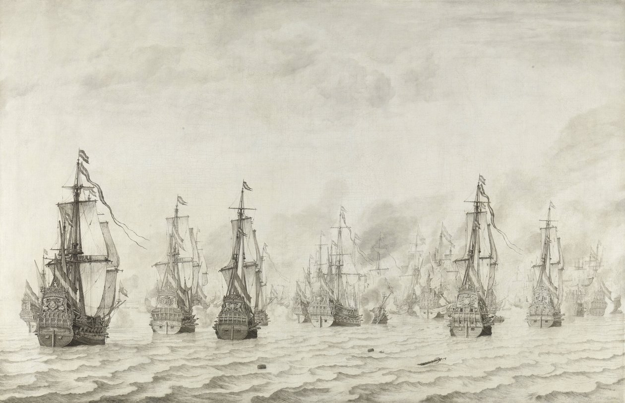 La Battaglia di Dunkerque, 1659 da Willem van de Velde the Elder