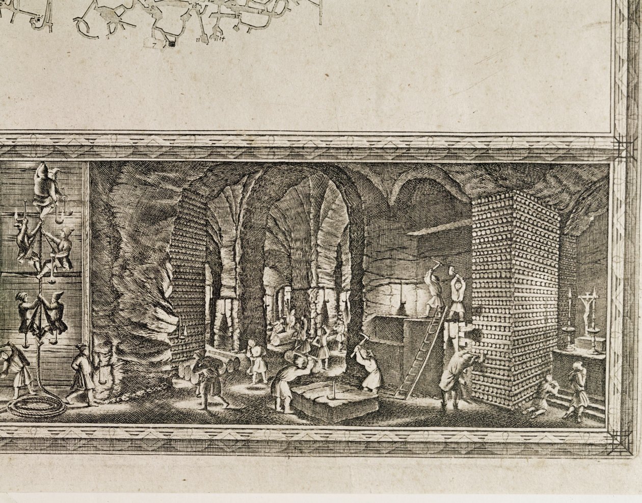 Le miniere di sale di Wieliczka, vicino a Cracovia, producevano circa un terzo delle entrate dei re polacchi... (incisione) da Willem (c.1597 1660) Hondius