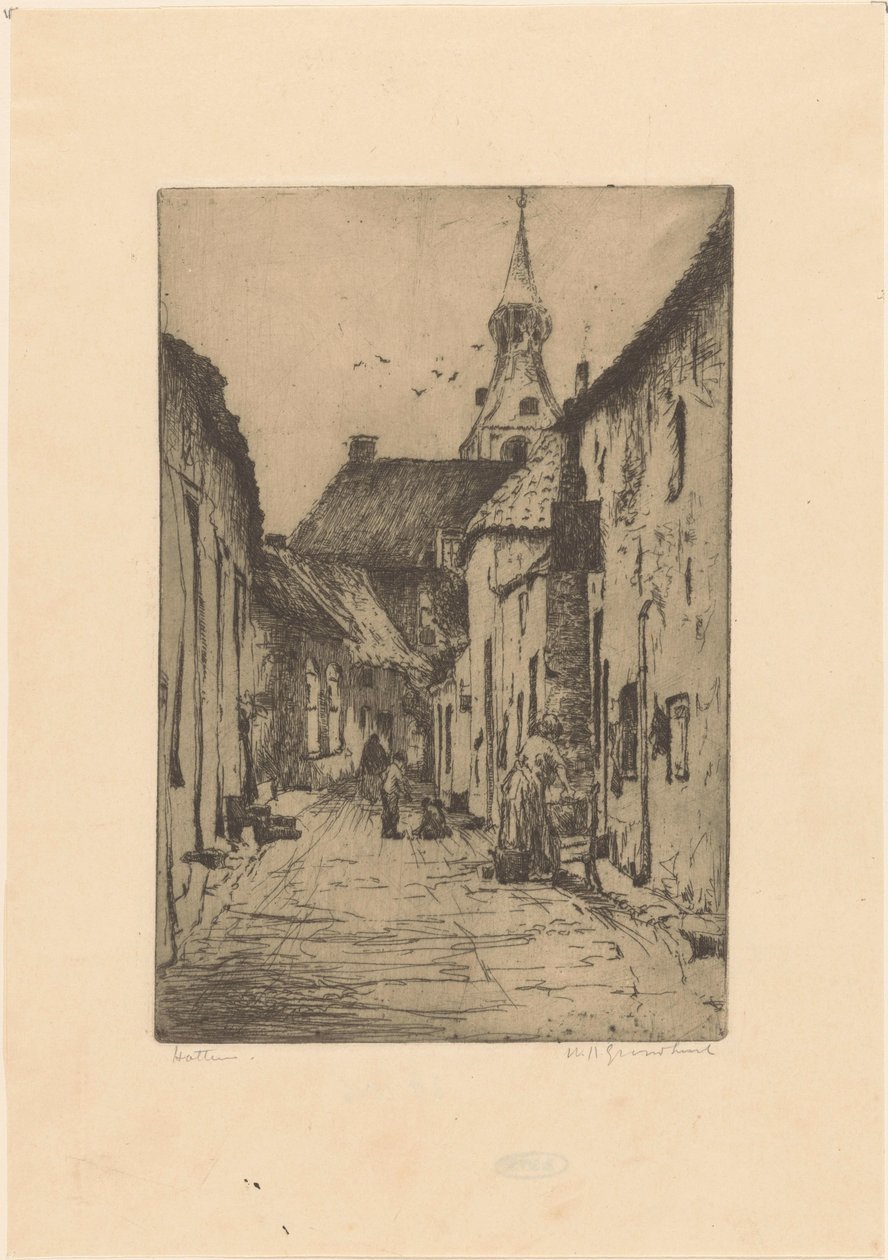 Hattem da Willem Adrianus Grondhout (signed by artist)