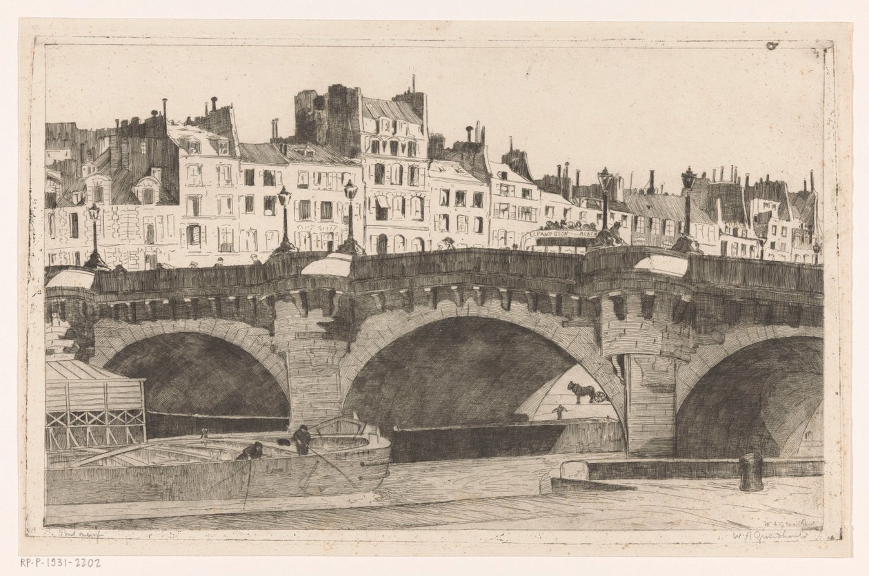 Pont Neuf da Willem Adrianus Grondhout (signed by artist)
