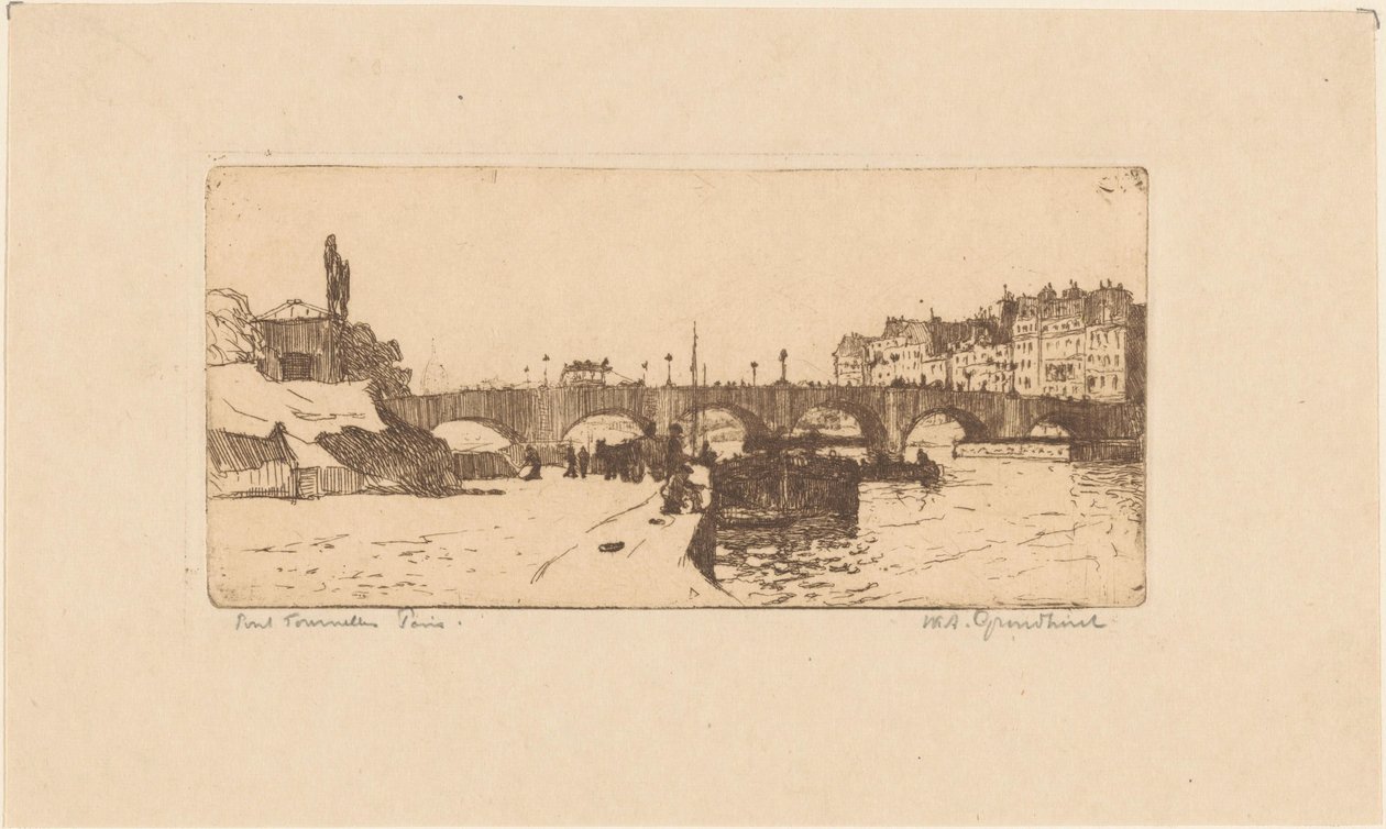 Pont de la Tournelle a Parigi da Willem Adrianus Grondhout (signed by artist)