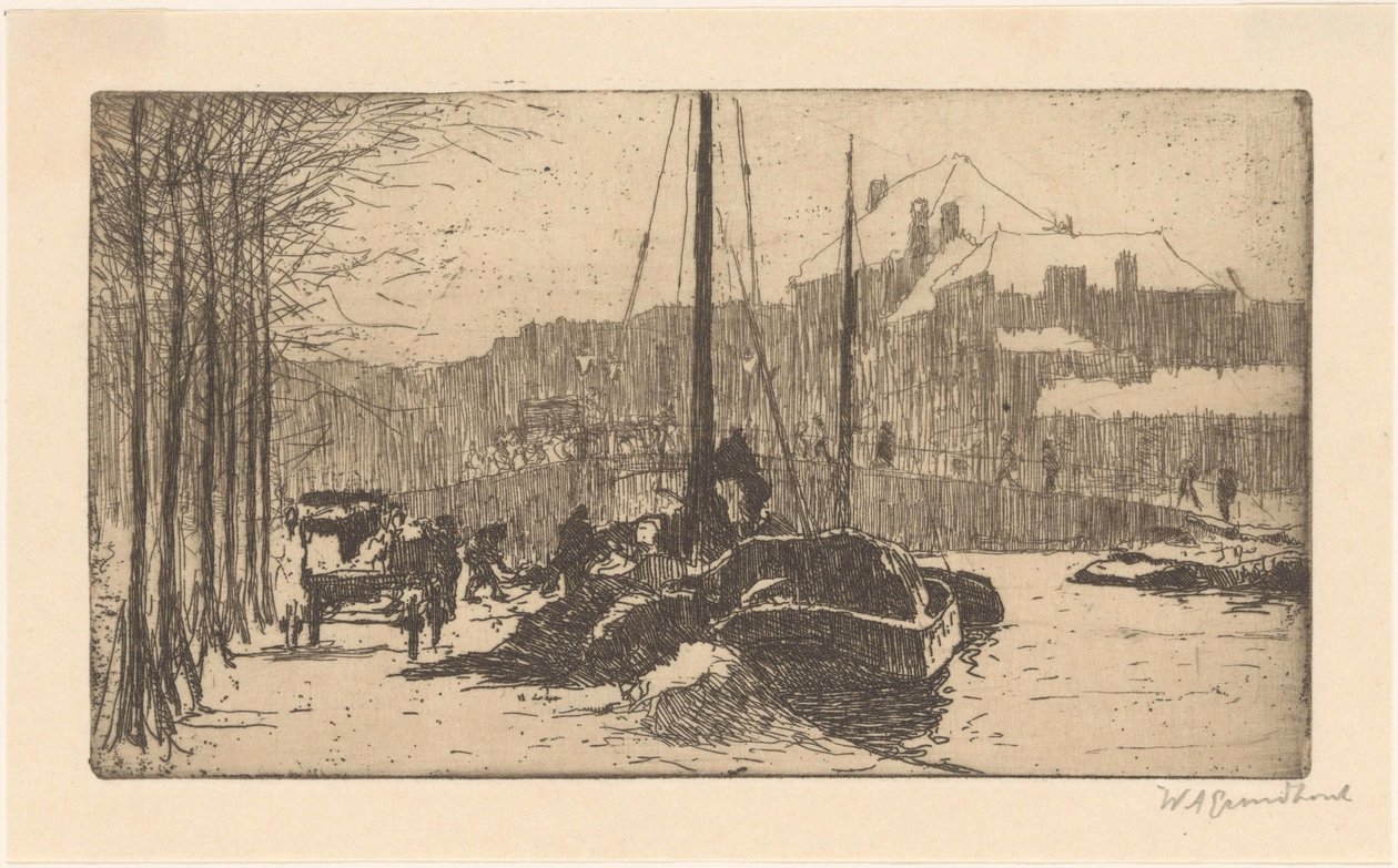 Neve in città da Willem Adrianus Grondhout (signed by artist)