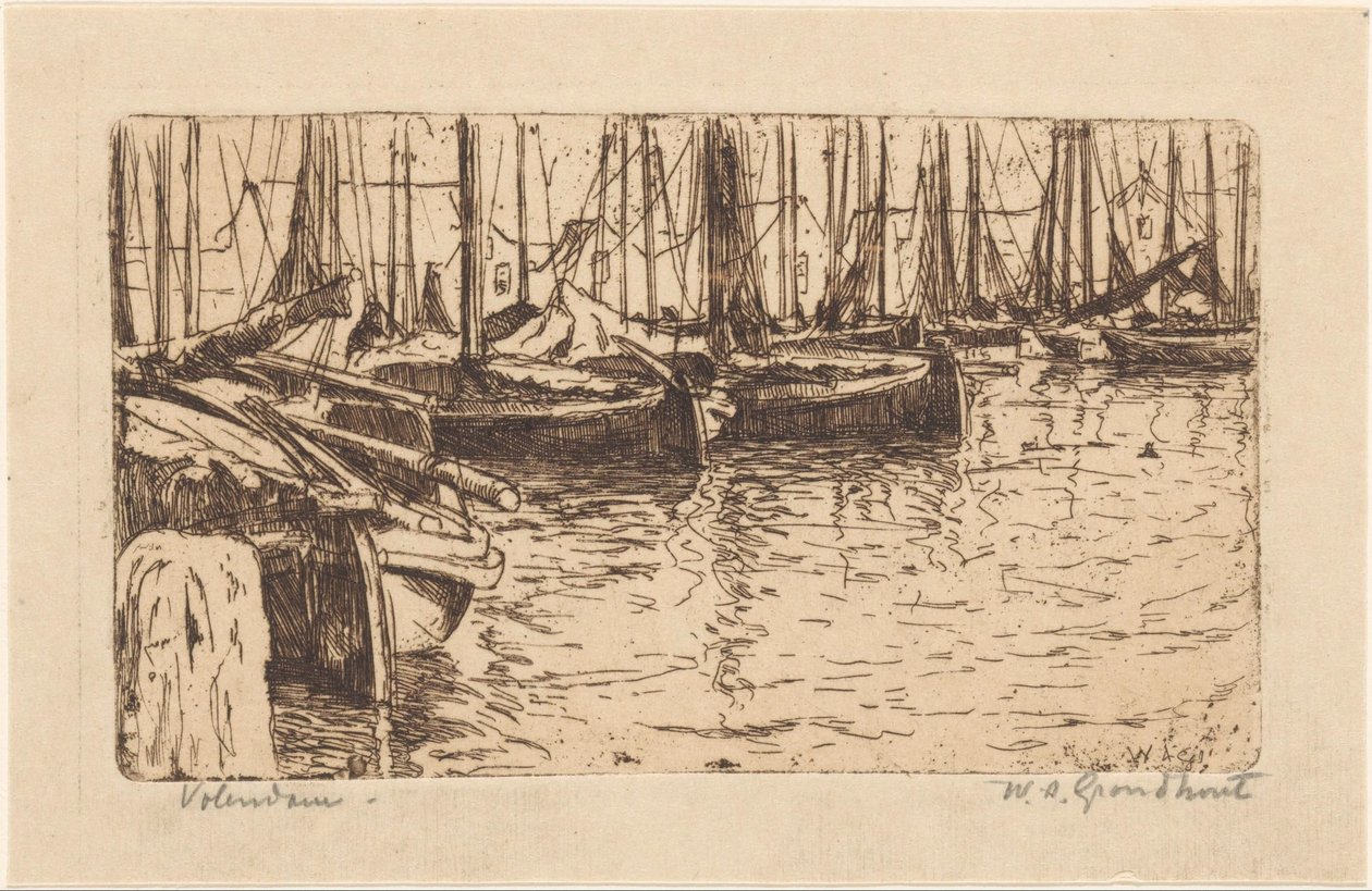 Volendam da Willem Adrianus Grondhout (signed by artist)