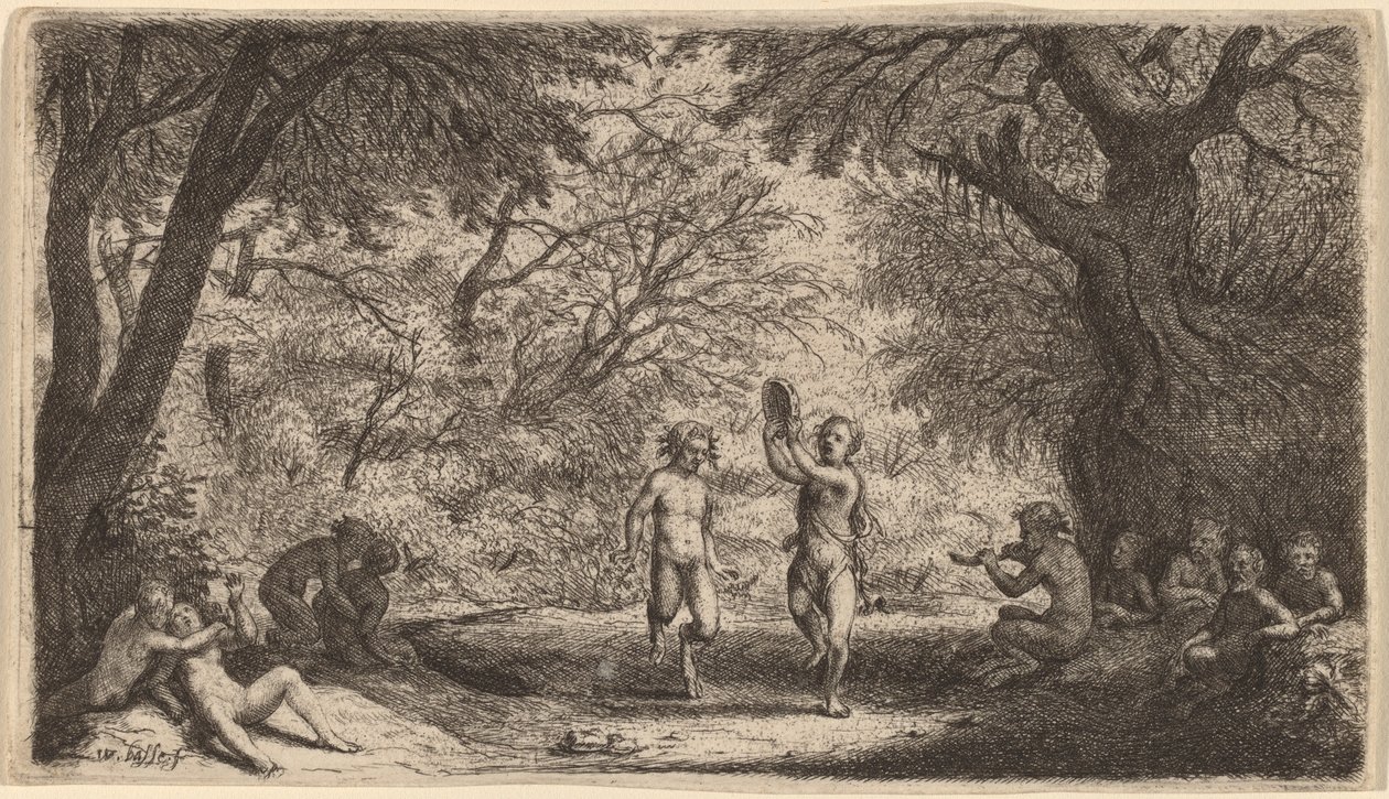 Baccanale con una coppia danzante al centro da Willem Basse